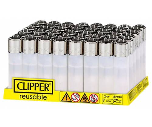 Clipper Αναπτήρας Μεγάλος - Λευκός Διάφανος - Τιμή: 1,20€