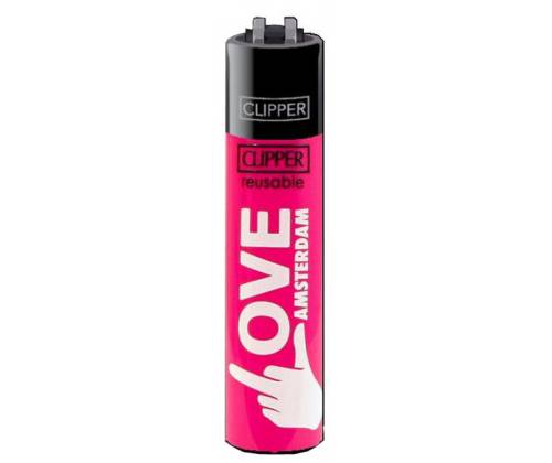Αναπτήρας Πέτρας Clipper Μεγάλος - Amsterdam F-Love Pink - Τιμή: 1,30€