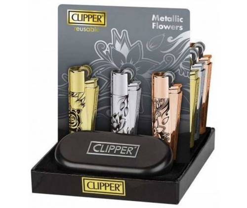Clipper Αναπτήρας Μεταλλικός Μεγάλος - Flower Metal - Τιμή: 11,00€