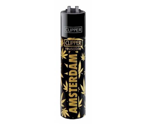 Αναπτήρας Πέτρας Clipper Μεγάλος - Amsterdam Gold Leaves - Τιμή: 1,30€