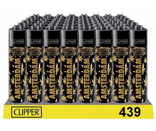 Αναπτήρας Πέτρας Clipper Μεγάλος - Amsterdam Gold Leaves - Τιμή: 1,30€