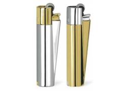 Clipper Αναπτήρας Μεταλλικός Μεγάλος - Gold & Silver Metal