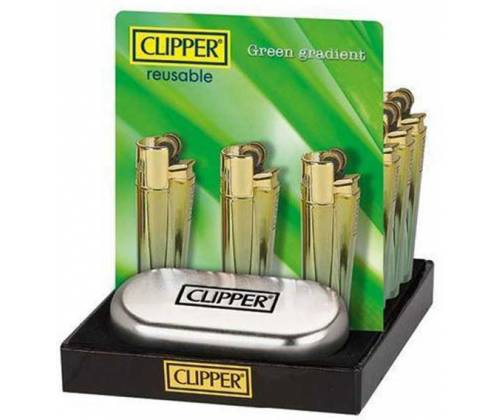 Clipper Αναπτήρας Μεταλλικός Μεγάλος - Green Gradient Metal - Τιμή: 11,00€
