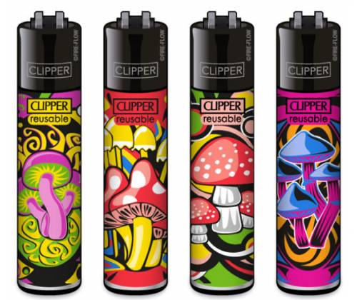Clipper Αναπτήρας Μεγάλος - Happy Mushrooms - Τιμή: 1,30€