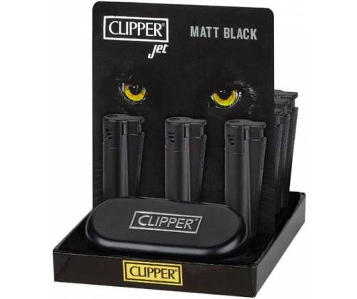 Clipper Αναπτήρας Μεταλλικός Αντιανεμικός Jet Flame - Black Matt Metal -  Price: 12,90€