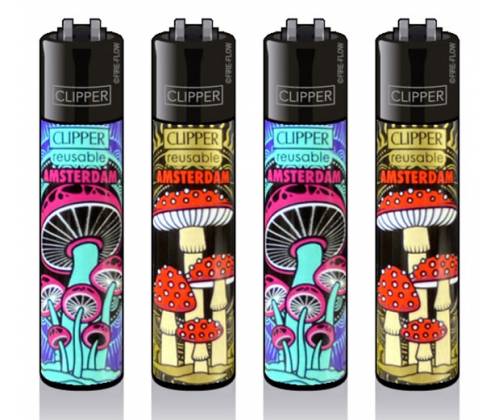 Clipper Αναπτήρας Μεγάλος - Amsterdam Mushrooms - Τιμή: 1,30€