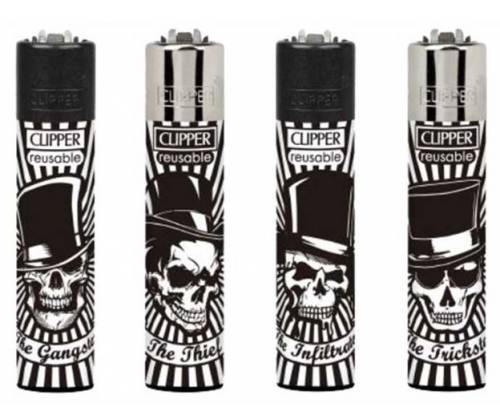Clipper Lighter Large - Party Skulls -  Price: 1,40€