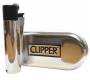 Clipper Αναπτήρας Μεταλλικός Μεγάλος - Silver & Black Metal - Τιμή: 11,90€