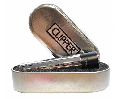 Clipper Αναπτήρας Μεταλλικός Μεγάλος - Silver & Black Metal - Τιμή: 11,90€