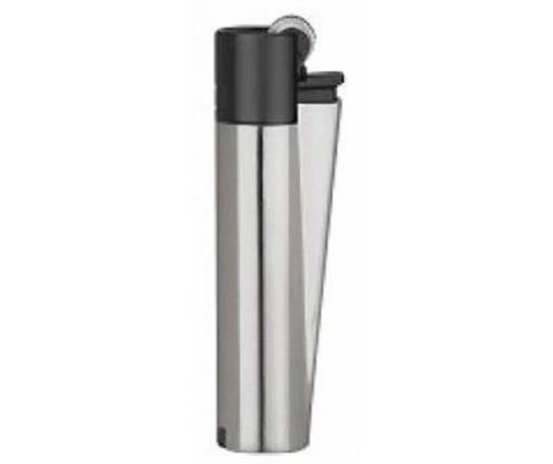 Clipper Αναπτήρας Μεταλλικός Μεγάλος - Silver & Black Metal - Τιμή: 11,90€