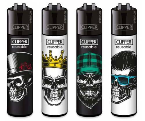 Clipper Αναπτήρας Μεγάλος - Skull Heads - Τιμή: 1,40€