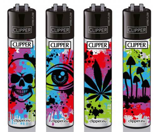 Clipper Αναπτήρας Μεγάλος - Splatter Symbols - Τιμή: 1,30€