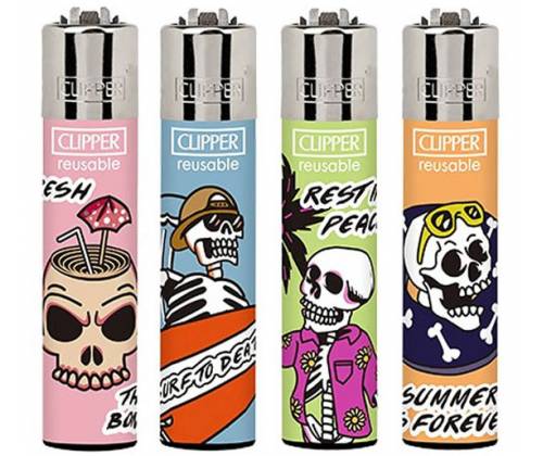 Clipper Αναπτήρας Μεγάλος - Summer Skulls - Τιμή: 1,20€