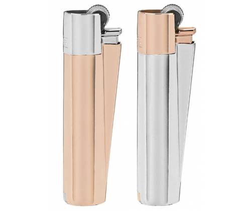 Clipper Αναπτήρας Μεταλλικός Μεγάλος - Rose Gold & Silver Metal - Τιμή: 11,90€