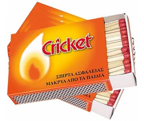 Σπίρτα Ασφαλείας Cricket - 10 κουτάκια - Τιμή: 0,85€