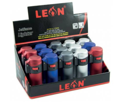 Leon Αναπτήρας Αντιανεμικός - Μεγάλος Metallic Barrel Jetflame (170232) - Τιμή: 1,55€