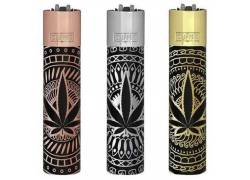 Clipper Αναπτήρας Μεταλλικός Μεγάλος - Leaves Premium