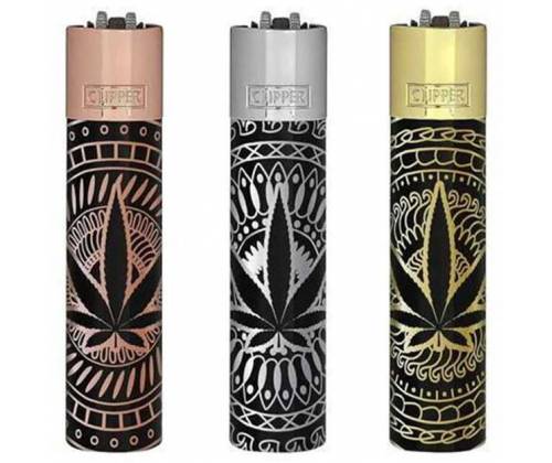 Clipper Lighter Metal Large - Leaves Premium - Price: 13,50€