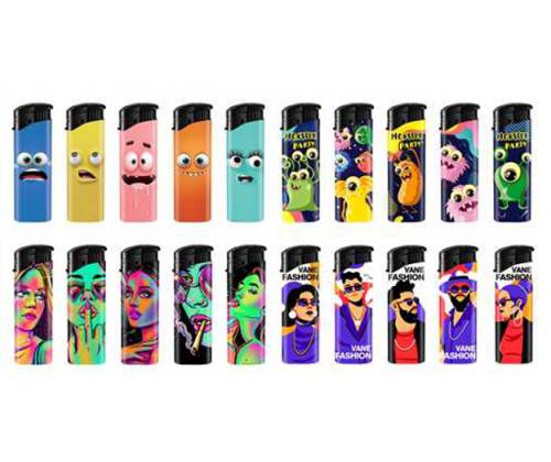 FunFlam Αναπτήρες Ηλεκτρονικοί - Faces 3τεμ. - Τιμή: 1,20€