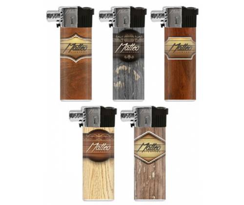 Matteo Αναπτήρας για Πίπα Καπνού Wood Look - Eπαναγεμιζόμενος - Τιμή: 1,40€