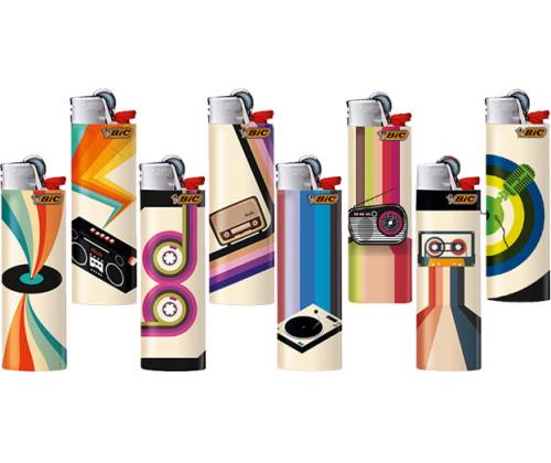 Bic Maxi Stone Lighter - Large Retro Music - Price: 1,30€