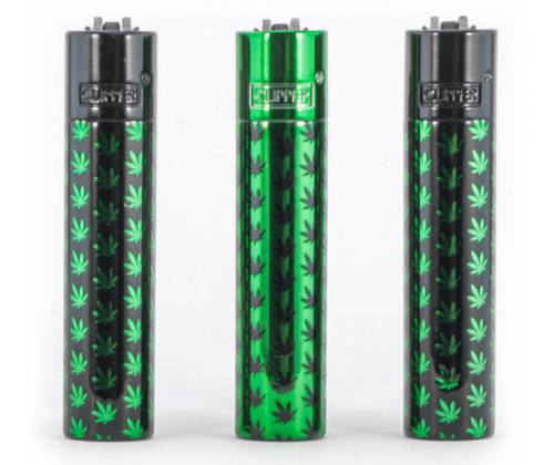 Clipper Αναπτήρας Μεταλλικός Μεγάλος - Green Mini Leaves Metal - Τιμή: 12,50€