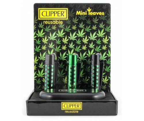Clipper Αναπτήρας Μεταλλικός Μεγάλος - Green Mini Leaves Metal - Τιμή: 12,50€