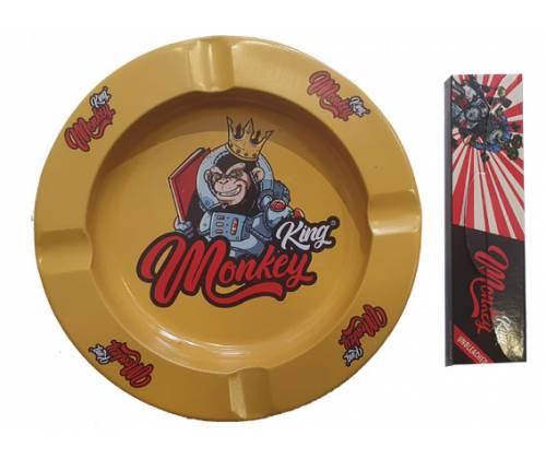 Monkey King Χαρτάκια - Classic King Size Slim με Τζιβάνα & Μεταλλικό Τασάκι Yellow - Τιμή: 4,50€