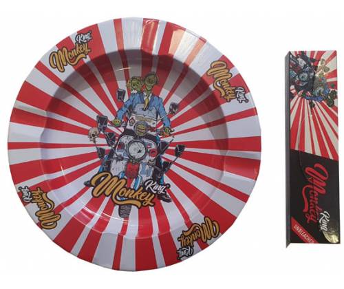 Monkey King Χαρτάκια - Classic King Size Slim με Τζιβάνα & Μεταλλικό Τασάκι Red -  Price: 4,50€