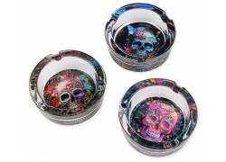 Belfam Transparent Glass Ashtray - Skulls 8.5cm