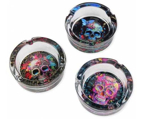 Τασάκι Γυάλινο Διαφανές Belfam - Skulls 8,5cm - Τιμή: 3,30€