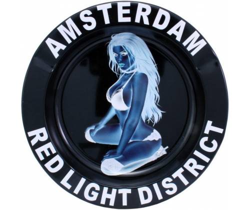Μεταλλικό Τασάκι - Σχέδιο Amsterdam Red Light -  Price: 2,20€