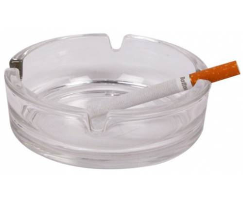 Transparent glass ashtray 10,5x3cm -  Price: 2,40€