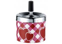 Metal Ashtray Windproof Spin - Heart Design