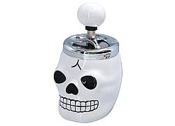 Ceramic Windproof Ashtray Spin - White Skull