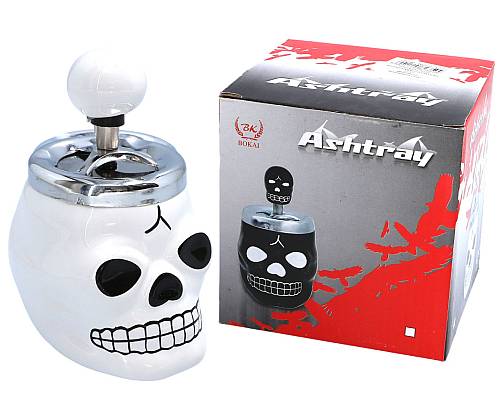 Ceramic Windproof Ashtray Spin - White Skull -  Price: 8,50€