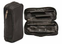 Θήκη για 2 Πίπες Καπνού Μαύρη από PU Leaher