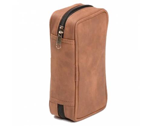 Case for 2 Tobacco Pipes Brown made of PU Leather -  Price: 17,50€