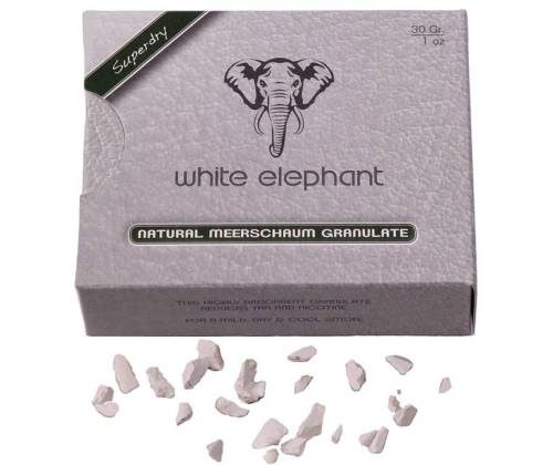 White Elephant Meerschaum Granulate - Απορροφητικοί Φυσικοί Κόκκοι για Πίπες (30g) - Τιμή: 5,20€