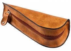 Θήκη για 1 Πίπα Καπνού Μαύρη από Τεχνόδερμα - Ανοικτό Καφέ