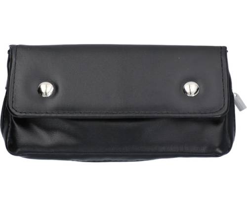Black Leather Tobacco Pipe Case - Closes with Buttons (40001280) - Price: 14,50€