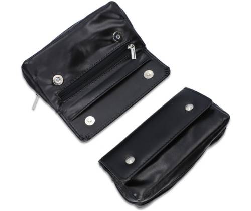 Black Leather Tobacco Pipe Case - Closes with Buttons (40001280) - Price: 14,50€