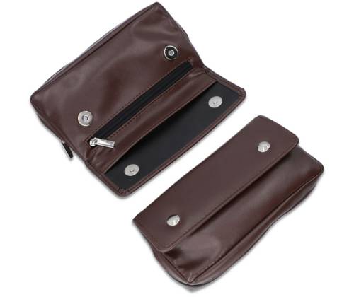 Leather Tobacco Pipe Case Brown - Closes with Buttons (40001281) - Price: 14,50€