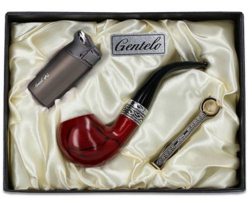 Σετ Κλασική Πίπα Καπνού MD Καφέ με Αναπτήρα Πολυτελείας - 40000245 - Τιμή: 22,00€