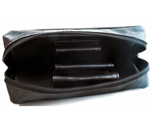 3-Slot Tobacco Pipe Case Leather Black 341 -  Price: 22,50€