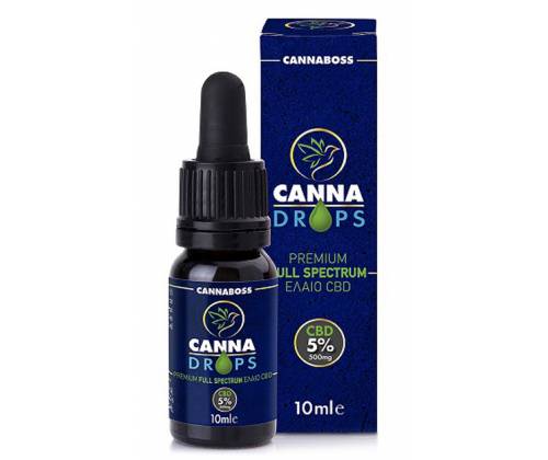 CBD Oil Έλαιο Κάνναβης CannaDrops – 10ml 5% (500mg) - Τιμή: 20,20€