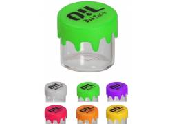 Πλαστικό Βάζο Black Leaf Oil Jar 5ml Με Καπάκι Σιλικόνης - Διάφορα Χρώματα.