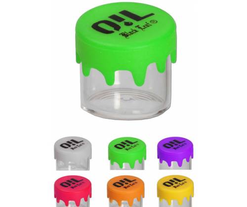 Black Leaf Oil Jar 5ml Plastic Jar With Silicone Lid - Various Colors. -  Price: 2,20€