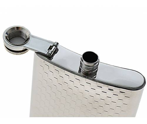 Hip Flask Set Φλασκί Ποτού με 4 Σφηνοπότηρα Chrome (F017) - 210ml - Τιμή: 16,50€