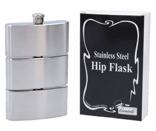 Hip Flask Φλασκί Ποτού Chrome Mat Triple - 3x90ml (270ml) - Τιμή: 16,00€